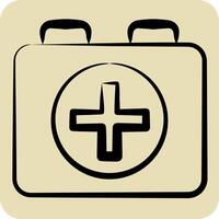 Icon First Aid kit. related to Rugby symbol. hand drawn style. simple design illustration vector