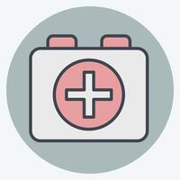 Icon First Aid kit. related to Rugby symbol. color mate style. simple design illustration vector