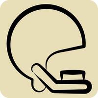 Icon Helmet. related to Rugby symbol. hand drawn style. simple design illustration vector