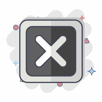 icono Eliminar botón. relacionado a Eliminar símbolo. cómic estilo. sencillo diseño ilustración vector