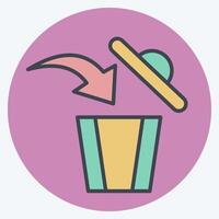 Icon Dispose. related to Delete symbol. color mate style. simple design illustration vector