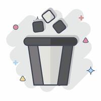 Icon Bin. related to Delete symbol. comic style. simple design illustration vector