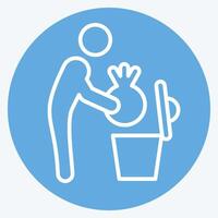 Icon Garbage. related to Delete symbol. blue eyes style. simple design illustration vector