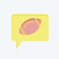 Icon Speech Bubble. related to Rugby symbol. flat style. simple design illustration vector