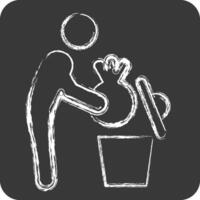 Icon Garbage. related to Delete symbol. chalk Style. simple design illustration vector
