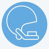 Icon Helmet. related to Rugby symbol. blue eyes style. simple design illustration vector