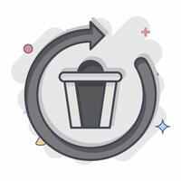 Icon Deleting. related to Delete symbol. comic style. simple design illustration vector