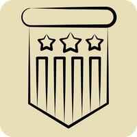Icon Insignia. related to America symbol. hand drawn style. simple design illustration vector