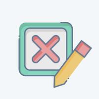 Icon Incorrect. related to Delete symbol. doodle style. simple design illustration vector