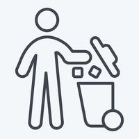 Icon Throw. related to Delete symbol. line style. simple design illustration vector