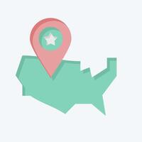 Icon America Map. related to America symbol. flat style. simple design illustration vector