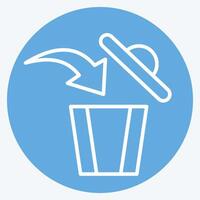 Icon Dispose. related to Delete symbol. blue eyes style. simple design illustration vector
