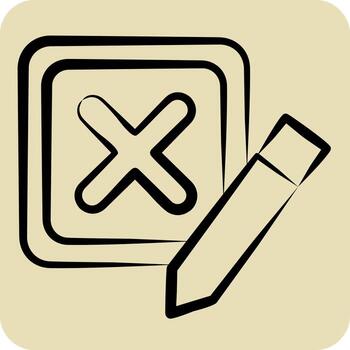 Icon Incorrect. related to Delete symbol. hand drawn style. simple design illustration vector