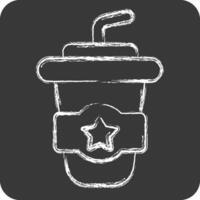 Icon America Drink. related to America symbol. chalk Style. simple design illustration vector