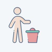 Icon Discard. related to Delete symbol. doodle style. simple design illustration vector