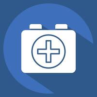 Icon First Aid kit. related to Rugby symbol. long shadow style. simple design illustration vector