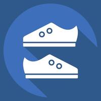 Icon Boots. related to Rugby symbol. long shadow style. simple design illustration vector