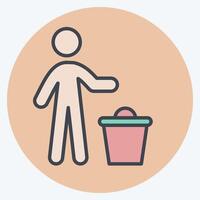 Icon Discard. related to Delete symbol. color mate style. simple design illustration vector