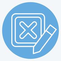 Icon Incorrect. related to Delete symbol. blue eyes style. simple design illustration vector