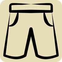 Icon Shorts. related to Rugby symbol. hand drawn style. simple design illustration vector