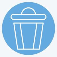 Icon Trash. related to Delete symbol. blue eyes style. simple design illustration vector