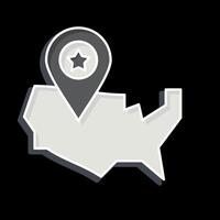 Icon America Map. related to America symbol. glossy style. simple design illustration vector