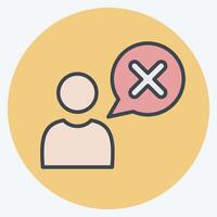 Icon Wrong. related to Delete symbol. color mate style. simple design illustration vector