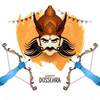 Happy Dussehra traditional Indian festival celebration background design vector