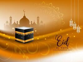 Eid al adha mubarak Islamic festival greeting background vector