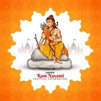 Happy Shree Ram Navami Indian religious festival background design vector