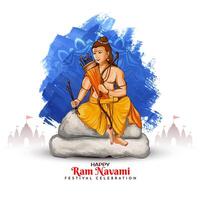 Elegant Happy Shree Ram Navami Indian festival greeting card vector