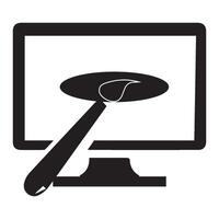 writing icon on monitor vectors illustration symbol design