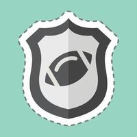 Sticker line cut Shield. related to Rugby symbol. simple design illustration vector