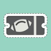 Sticker line cut Ticket. related to Rugby symbol. simple design illustration vector