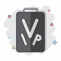 Icon VIP Pass. related to Rugby symbol. comic style. simple design illustration vector