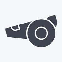 Icon Whistle. related to Rugby symbol. glyph style. simple design illustration vector