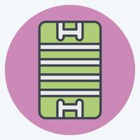 Icon Pitch. related to Rugby symbol. color mate style. simple design illustration vector