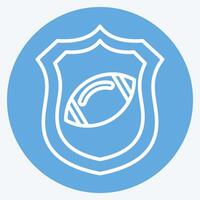 Icon Shield. related to Rugby symbol. blue eyes style. simple design illustration vector