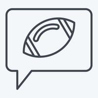 Icon Speech Bubble. related to Rugby symbol. line style. simple design illustration vector