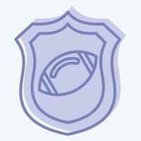 Icon Shield. related to Rugby symbol. two tone style. simple design illustration vector