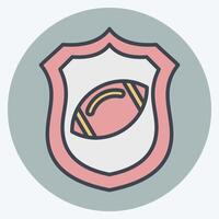 Icon Shield. related to Rugby symbol. color mate style. simple design illustration vector