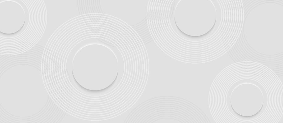 Modern abstract white circle shape background. Elegant geometric shape pattern with light shadow. Suit for wallpaper, cover, poster, banner, brochure, presentation, website