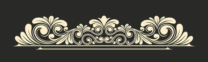 Vintage Baroque Victorian frame border monogram floral engraved scroll ornament vector