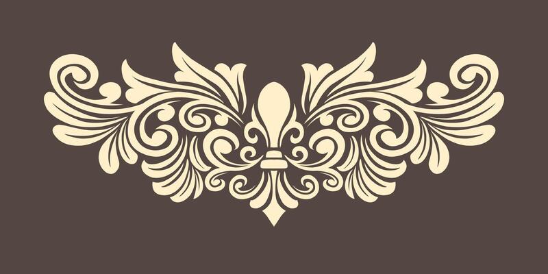Vintage Baroque Victorian frame border monogram floral engraved scroll ornament