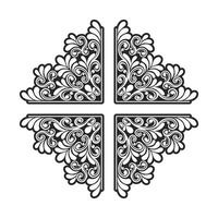 Classic style frame design with exquisite engraving and luxury floral vector