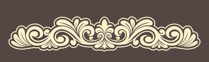 Vintage Baroque Victorian frame border monogram floral engraved scroll ornament vector