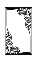 Classic style frame design with exquisite engraving and luxury floral vector