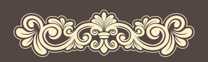 Vintage Baroque Victorian frame border monogram floral engraved scroll ornament vector