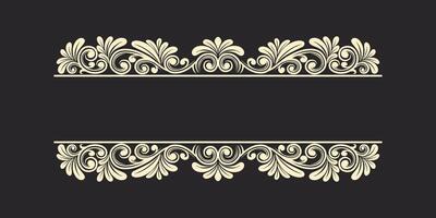 Vintage Baroque Victorian frame border monogram floral engraved scroll ornament vector