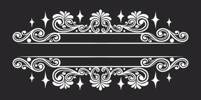 Vintage Baroque Victorian frame border monogram floral engraved scroll ornament vector